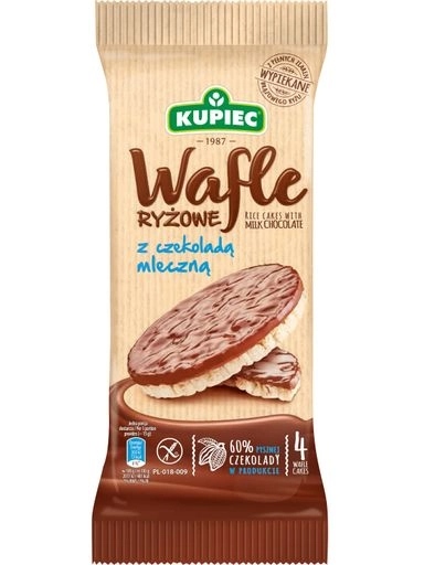 Levně 8 x Kupiec Rýžové oplatky s mléčnou čokoládou 60 g