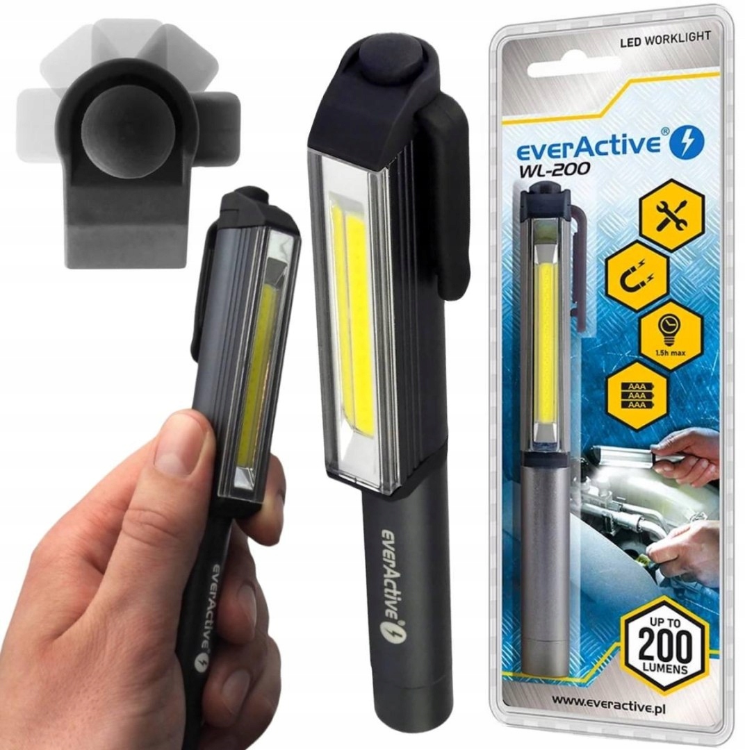 Latarka warsztatowa inspekcyjna Cob Led everActive WL-200 3W 200 lumenów Ip