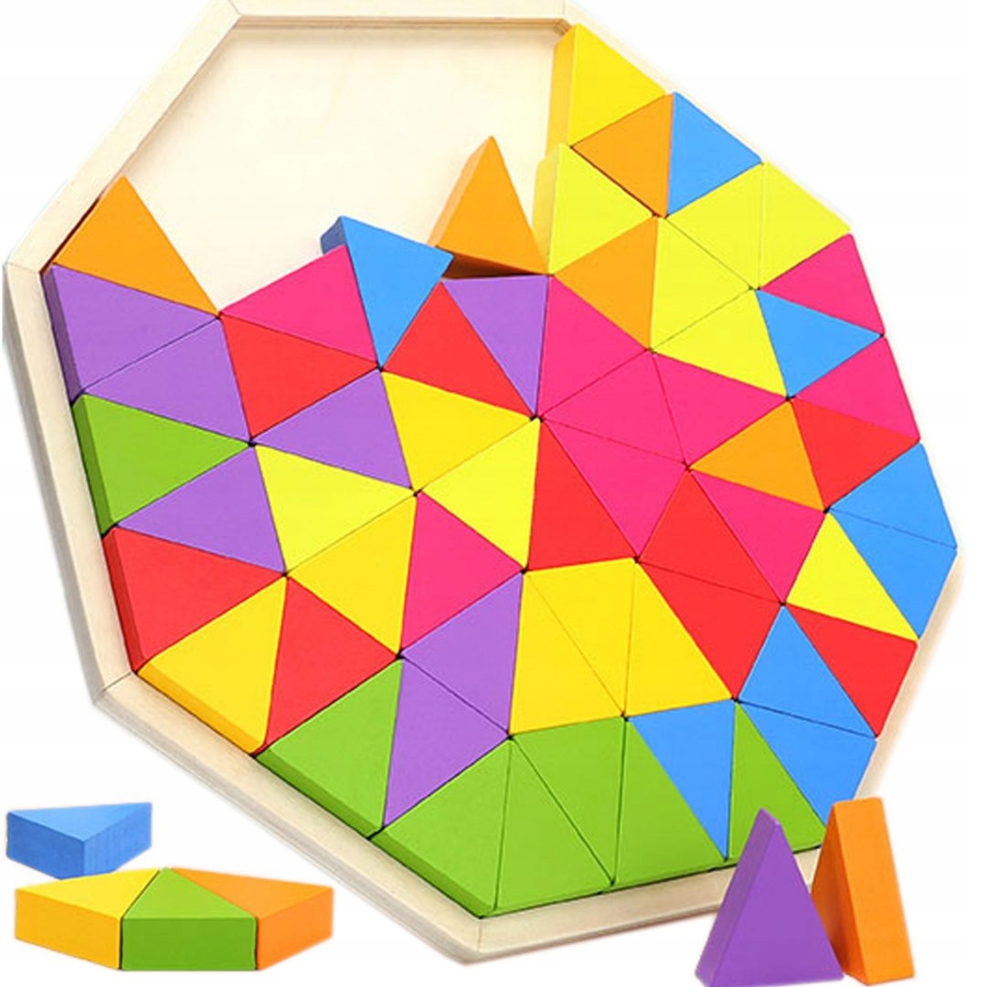 

Gra Logiczna Drewniana Trójkąty Układanka Puzzle