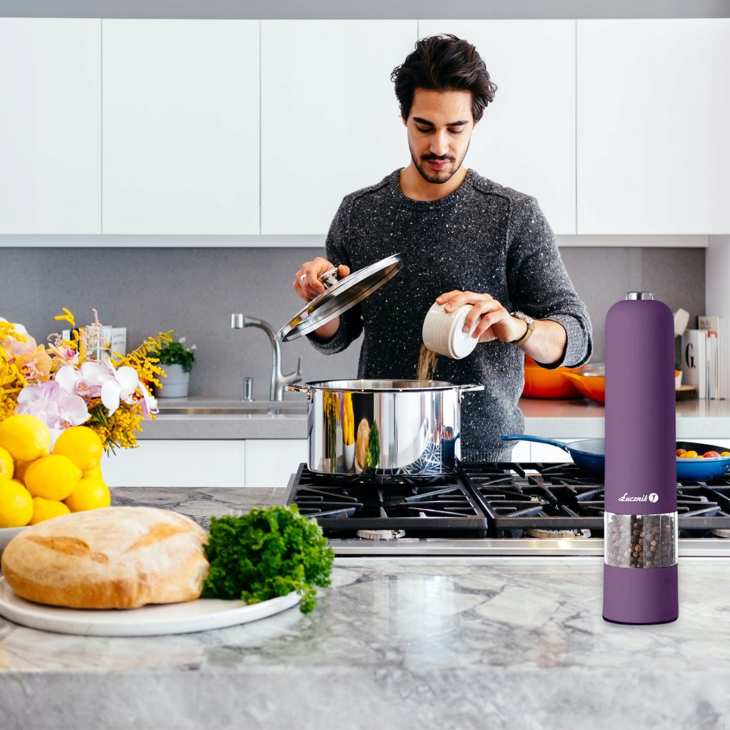 MŁYNEK DO SOLI PIEPRZU I PRZYPRAW PM 101 FIOLETOWY Marka Łucznik