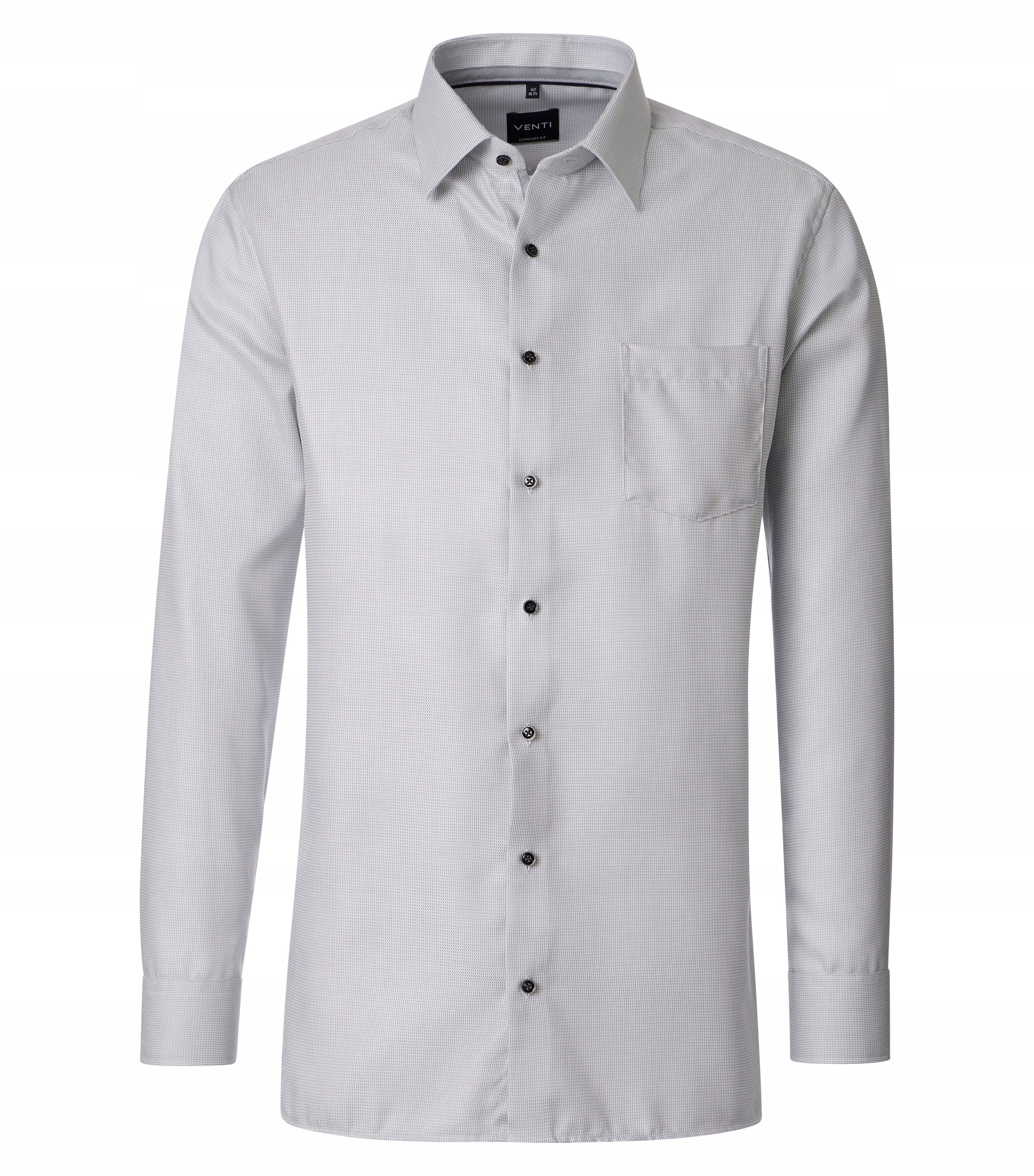 Venti Velké Rozměry Bavlněná Business Košile Šedá 2XL 46 144 cm