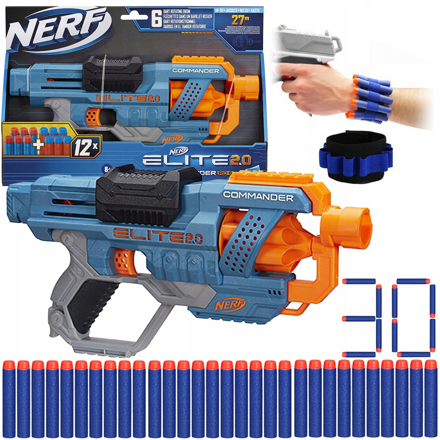 NERF ELITE 2.0 COMMANDER RD6 VYSTŘELOVAČ + 30 PĚNOVÝCH ŠIPEK za 440 Kč