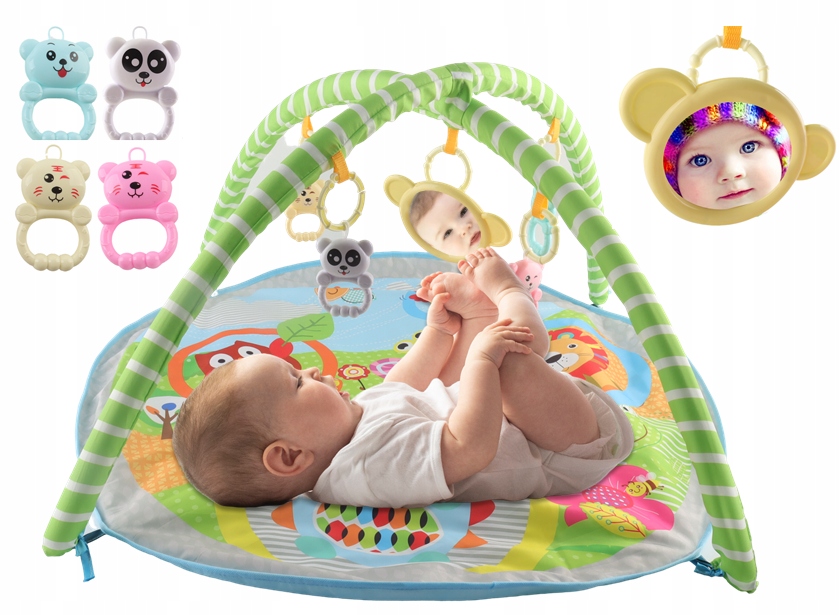 Mata Edukacyjna Miękka Interaktywna Grzechotki Lusterko