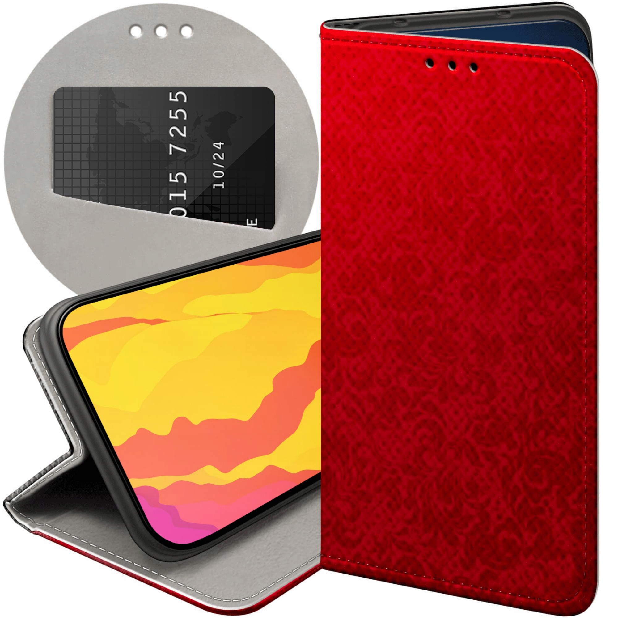Etui Z Klapką Do Honor MAGIC7 Pro Czerwone Serca Róże Futerał Case