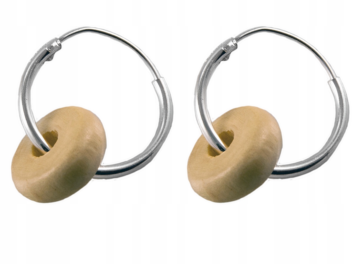 

Versil kolczyki koła 14 mm drewno Srebro 925