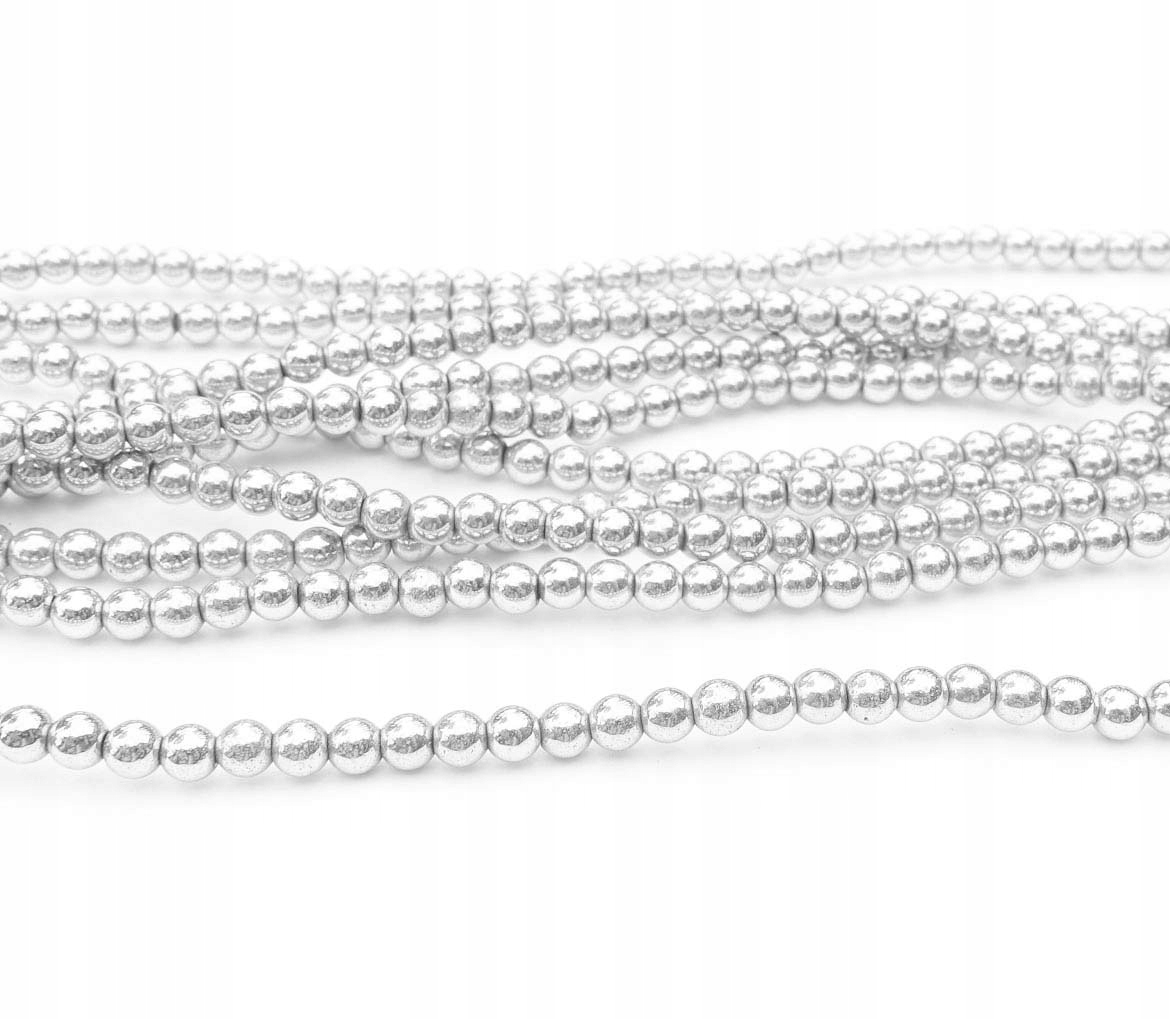jasne srebro Hematyty kulki 3mm 20szt