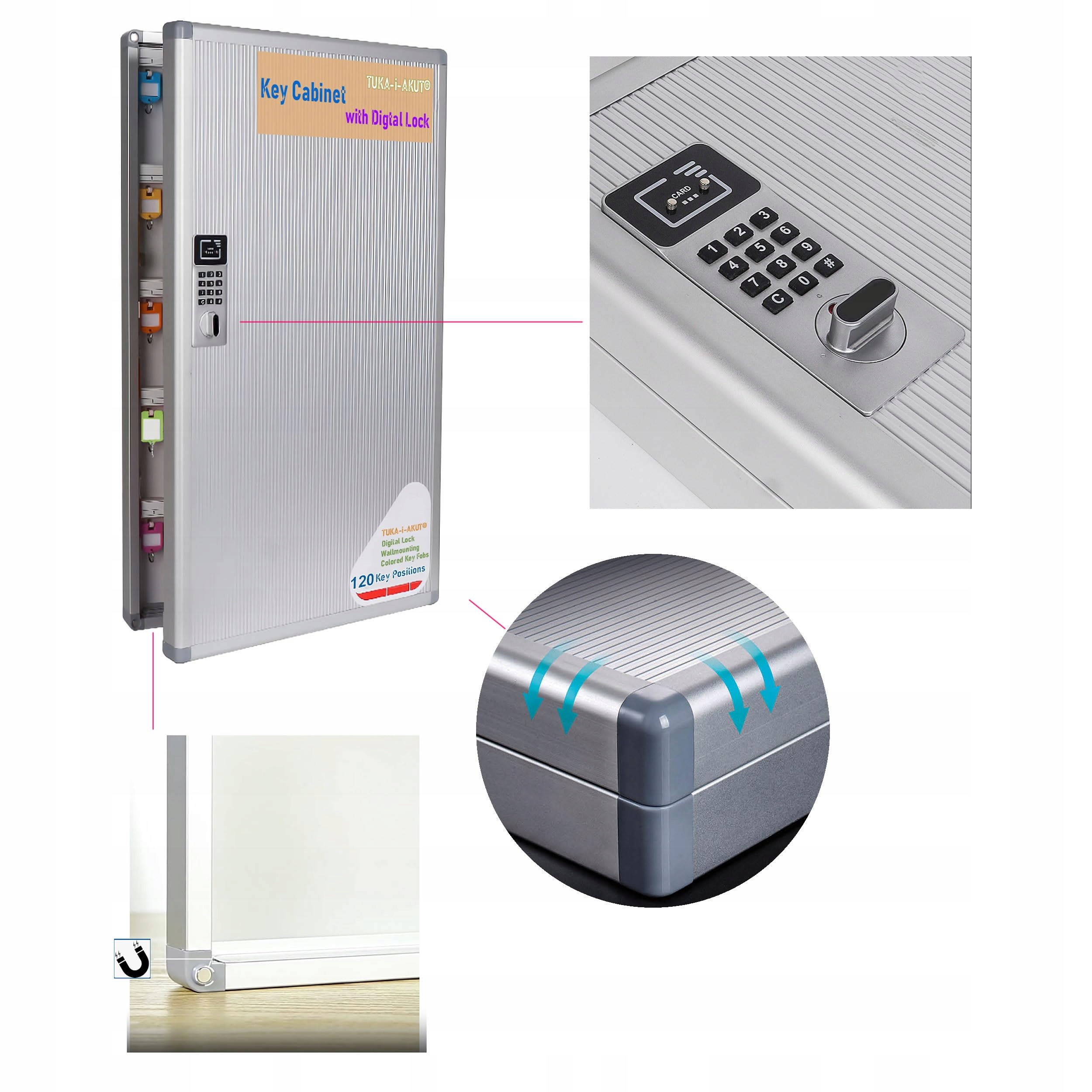 Tukai TUKA-i-AKUT TKD8651-120 szafka na klucze, Wysokość mebla 775 cm