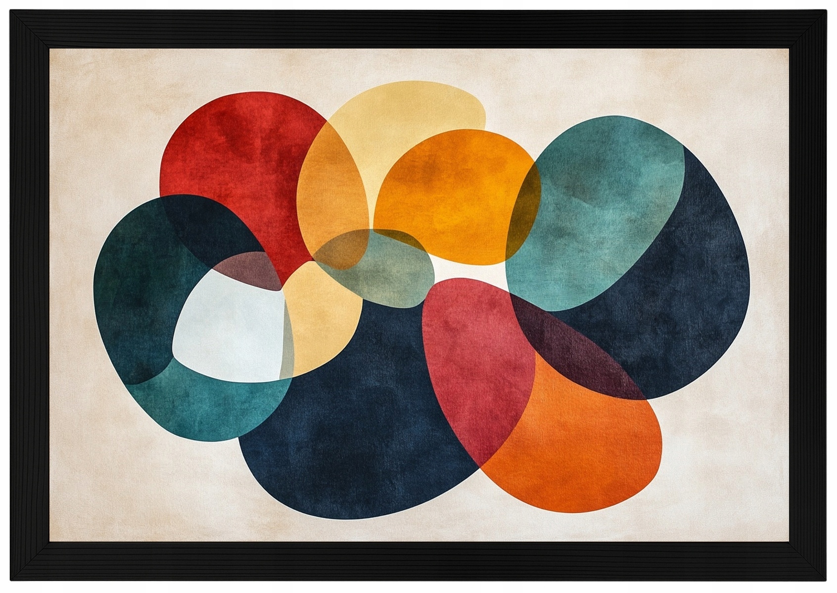 Plakát Rámeček Dřevěný Abstrakční Styl Moderní Poloviny Století Bauhaus Retro 60x40