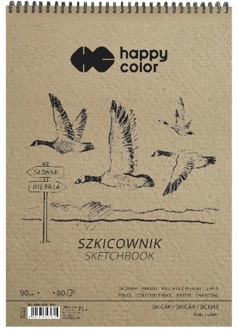 

Szkicownik na spirali Ptaki A4, biały, 80 ark, 90g