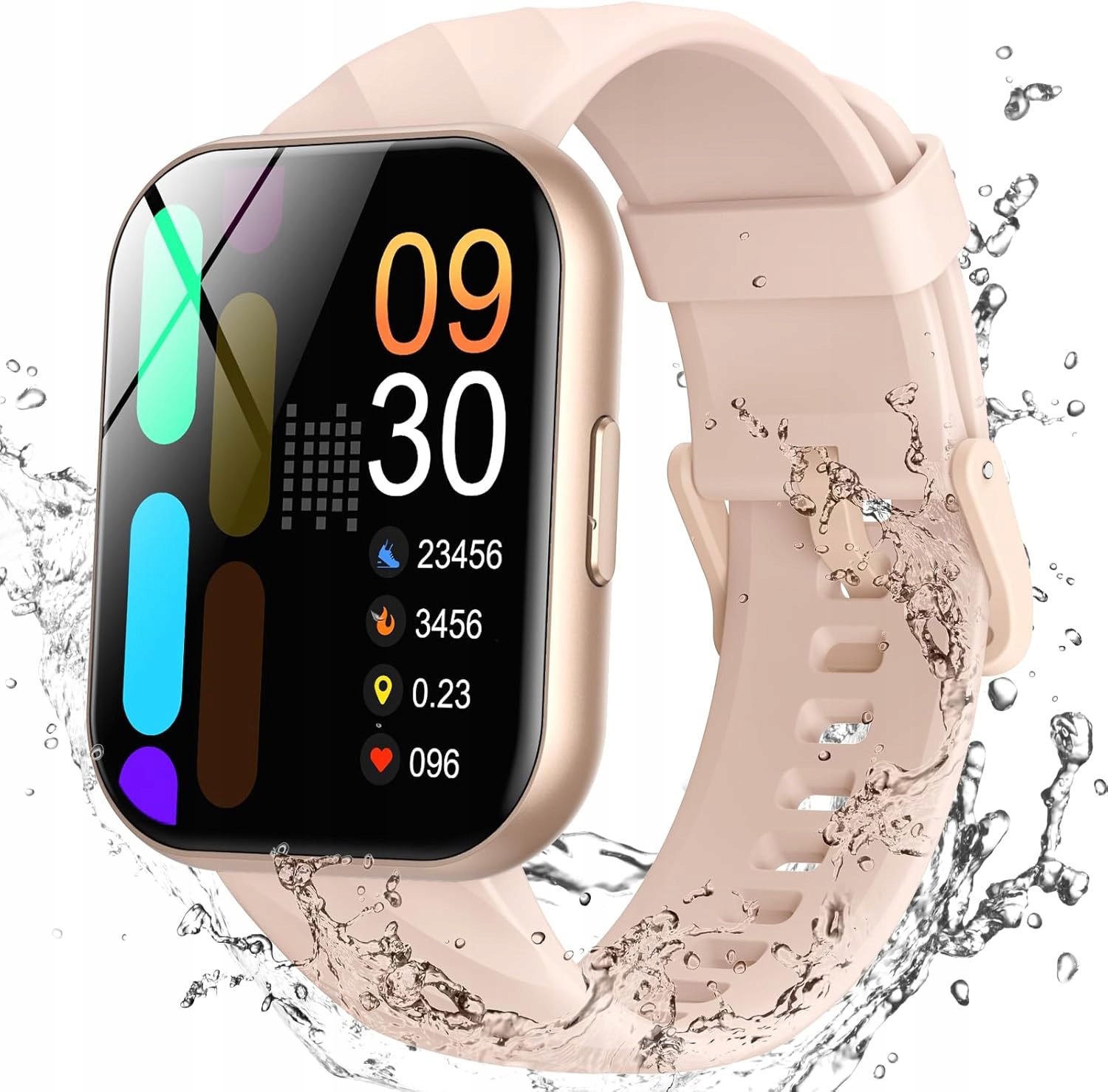 Chytré Hodinky 5ATM Fitness 100 Sportů Hd Růžové Zlato