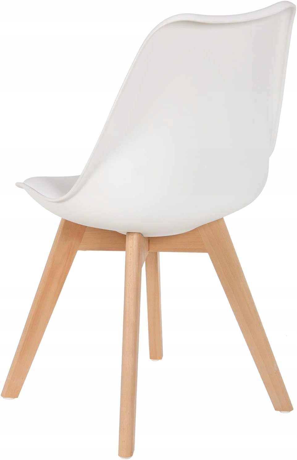 KRZESŁO Z PODUSZKĄ BIAŁE DSW DO JADALNI BIURA SALONU STYL SKANDYNAWSKI