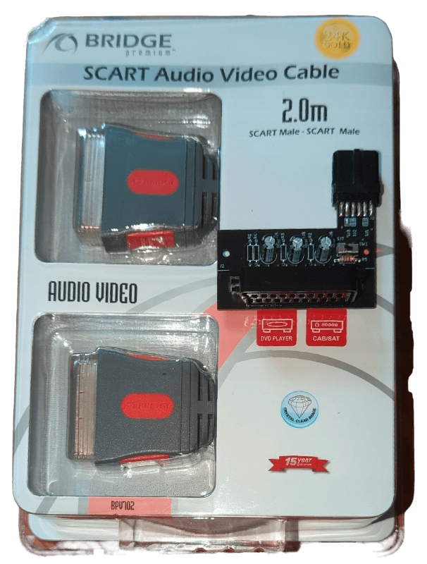 Ekranowany kabel Euro SCART Adapter RGB Super Nintendo Super NES SNES PAL