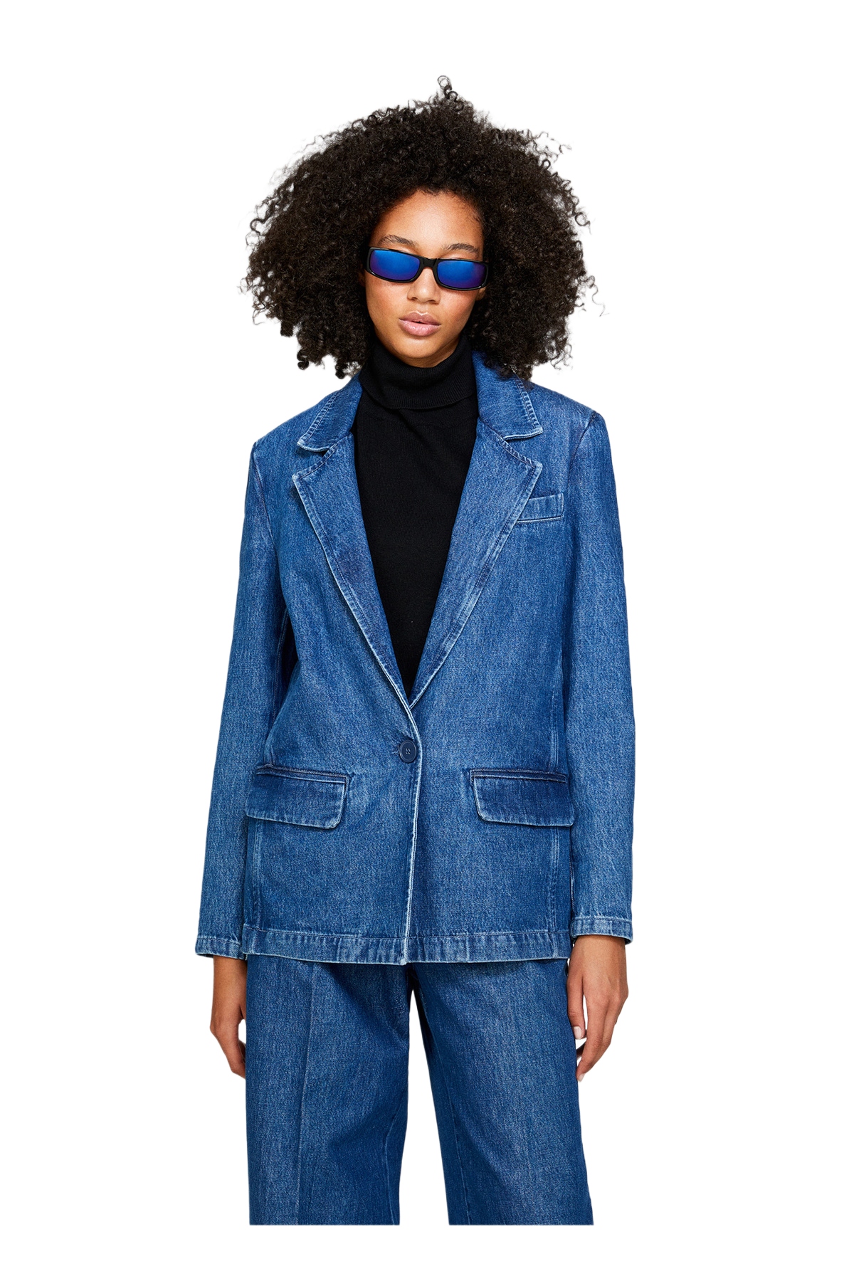 Sisley Džínová Sako S Klopami V Modré Barvě 34 Opa