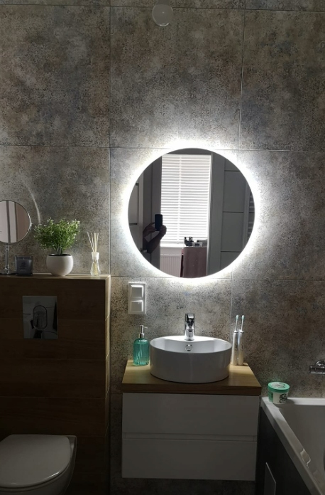 LUSTRO LED 90 cm OKRĄGŁE PODŚWIETLANE LEDOWE KOŁO ŁAZIENKOWE PREMIUM Kod producenta LUSTRO LED 90 cm OKRĄGŁE PODŚWIETLANE