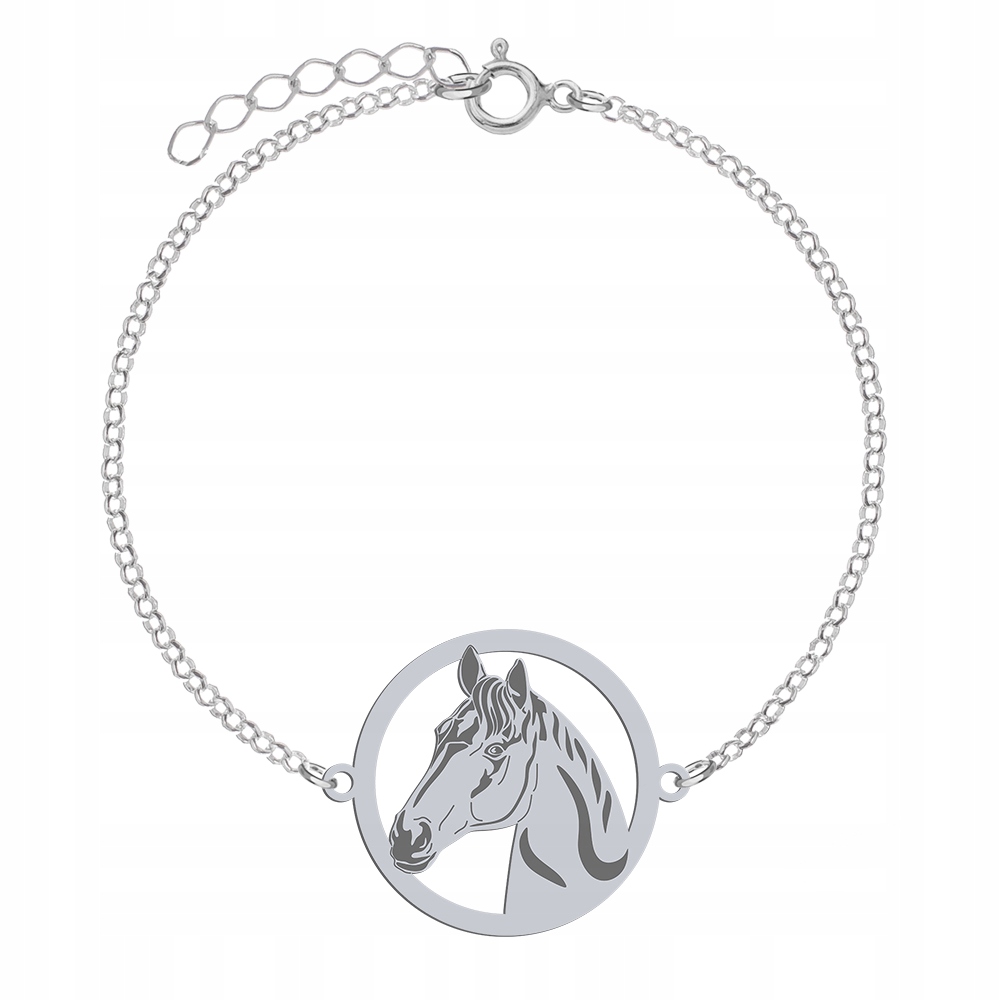 Stříbrný náramek s trekejským koněm 925 Řetízek Šperky Gravírování