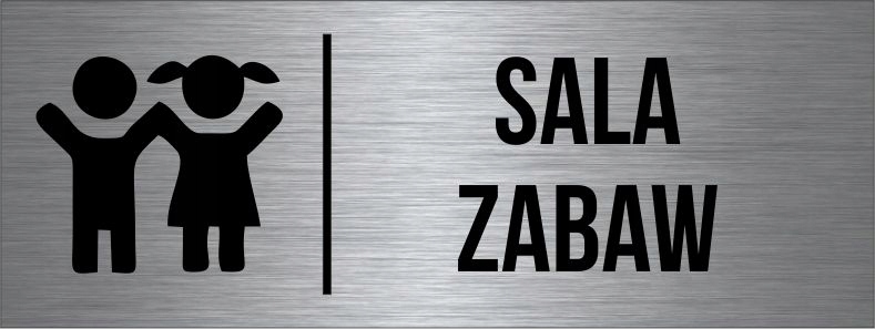 TABLICZKA SALA ZABAW Aluminium Piktogram Srebrna