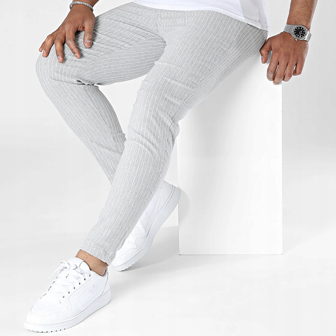 Pánské kalhoty Casual Chinosy Slim Fit žebrované