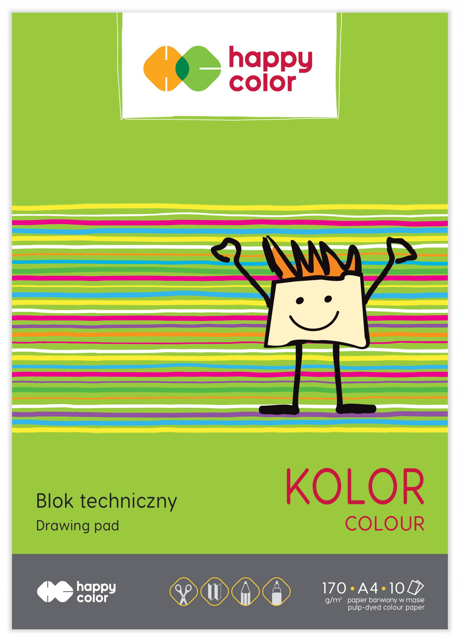 

Blok techniczny A4/10k Happy Color 170g kolor