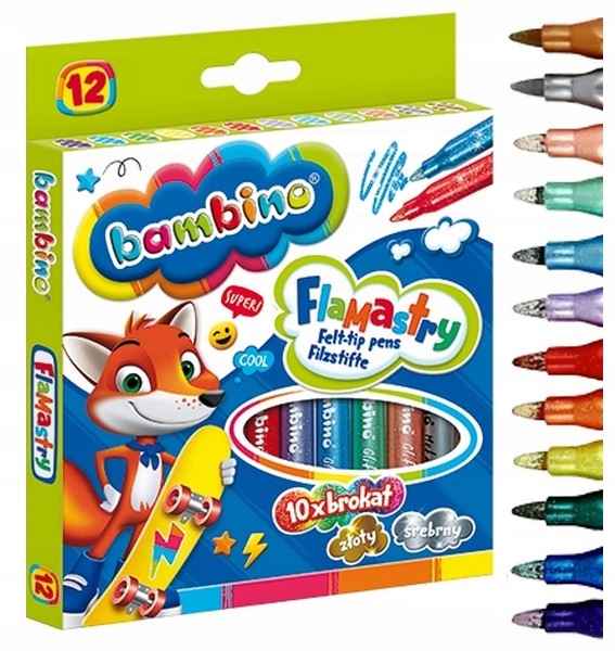 

Bambino Flamastry mazaki Brokatowe 12 Kol