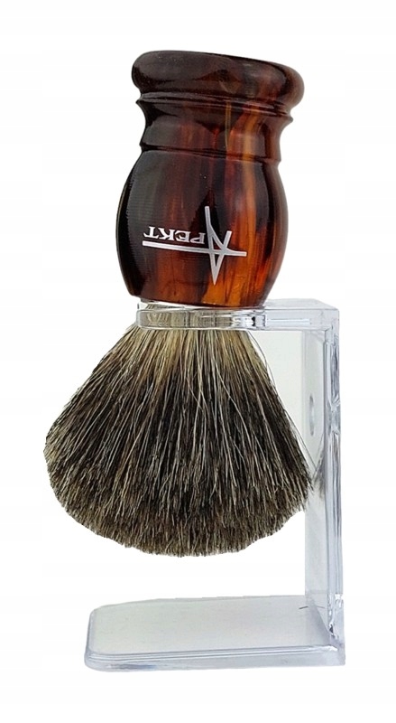 PĘDZEL DO GOLENIA Z WŁOSIA BORSUKA STOJAK NA PĘDZEL DO GOLENIA NA PREZENT Marka Apekt