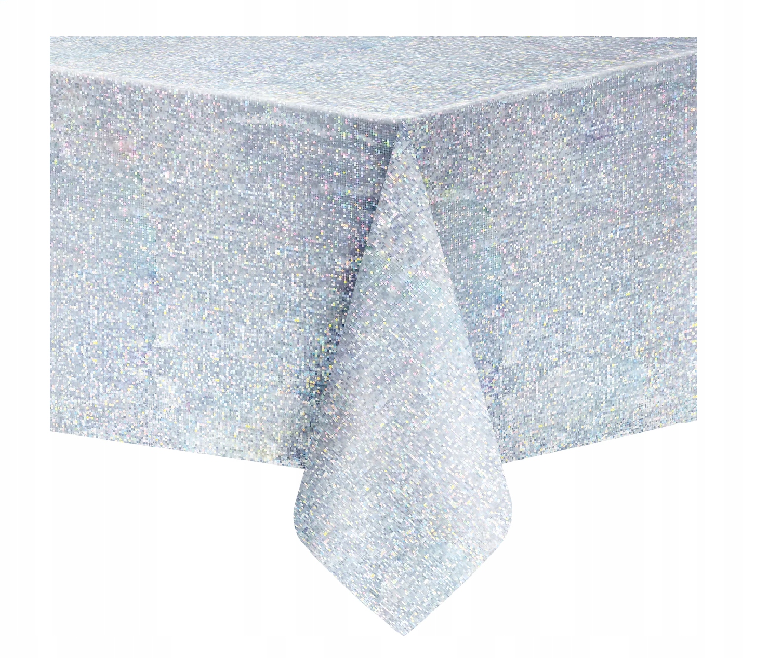Obrus jednorazowy holograficzny SEBRNY prostokątny 137 x 274 cm