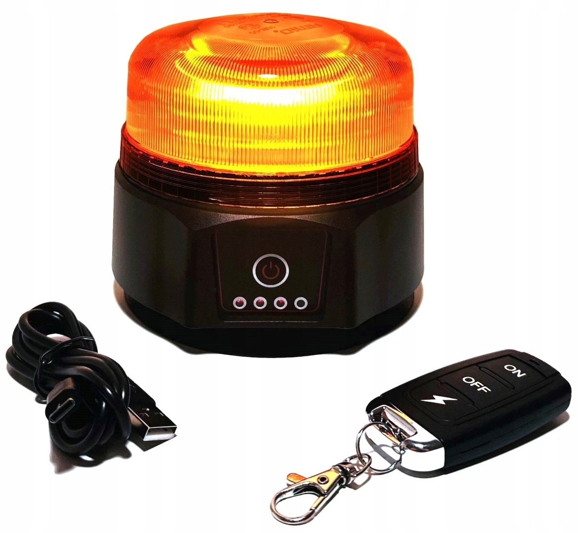 Bezdrátová výstražná lampa Led bleskový kohout s Pilotem na akumulátor