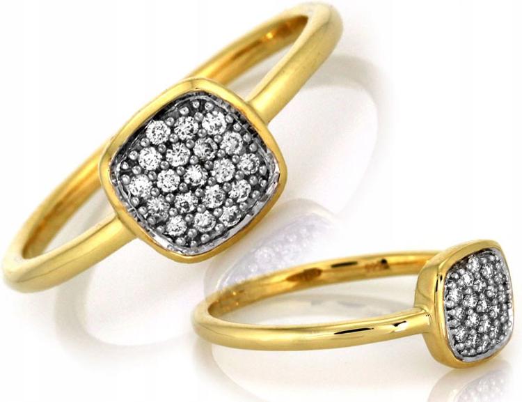 Zlatý prstýnek 585 elegantní s přírodními brilianty velikost 13 dárek
