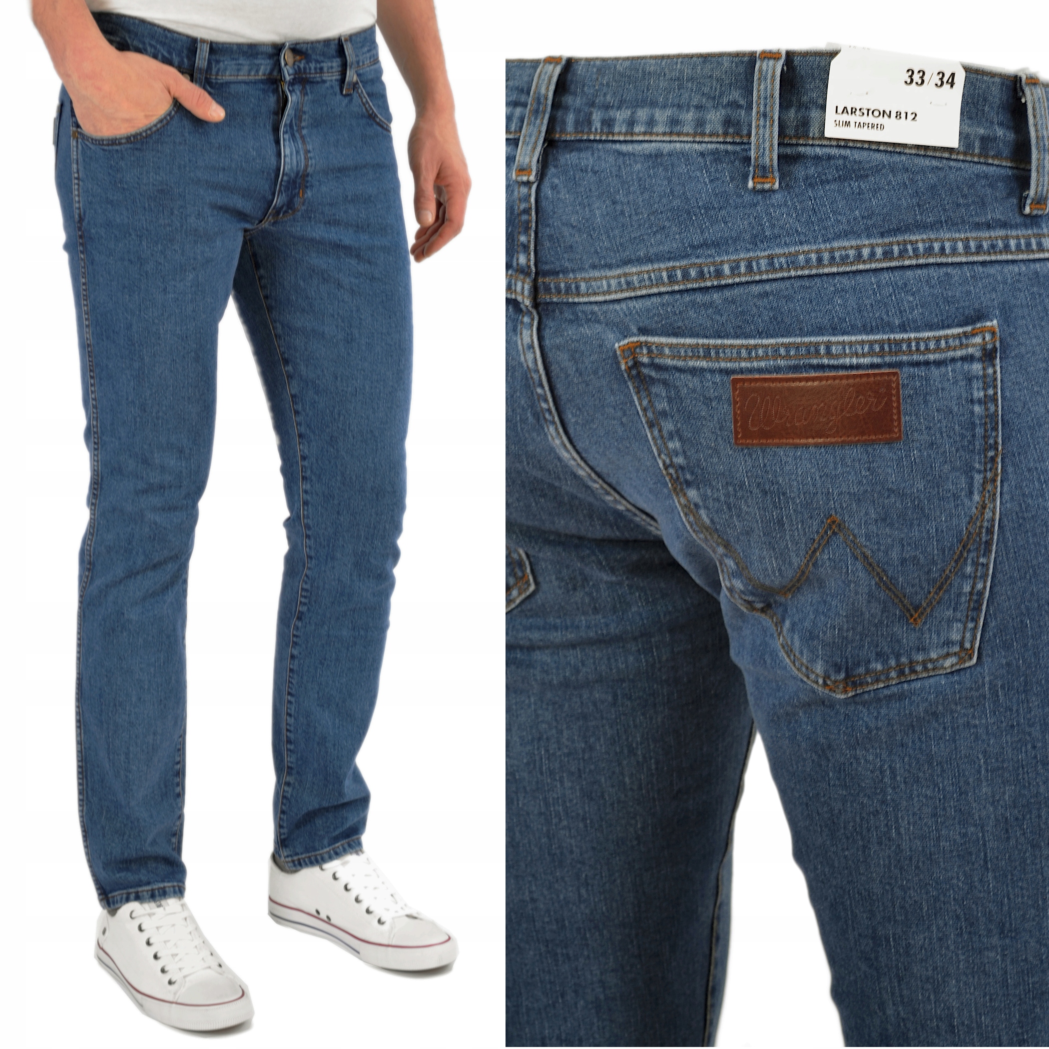 

Wrangler Larston 812 Slim Jednolite Jeansy W31 L32