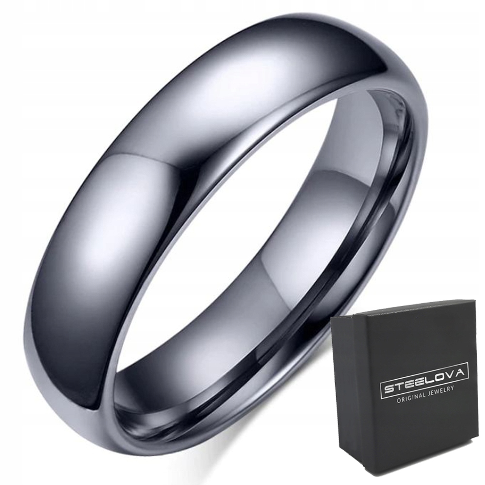 OBRĄCZKA Z WOLFRAMU KLASYCZNA SREBRNA r. 30