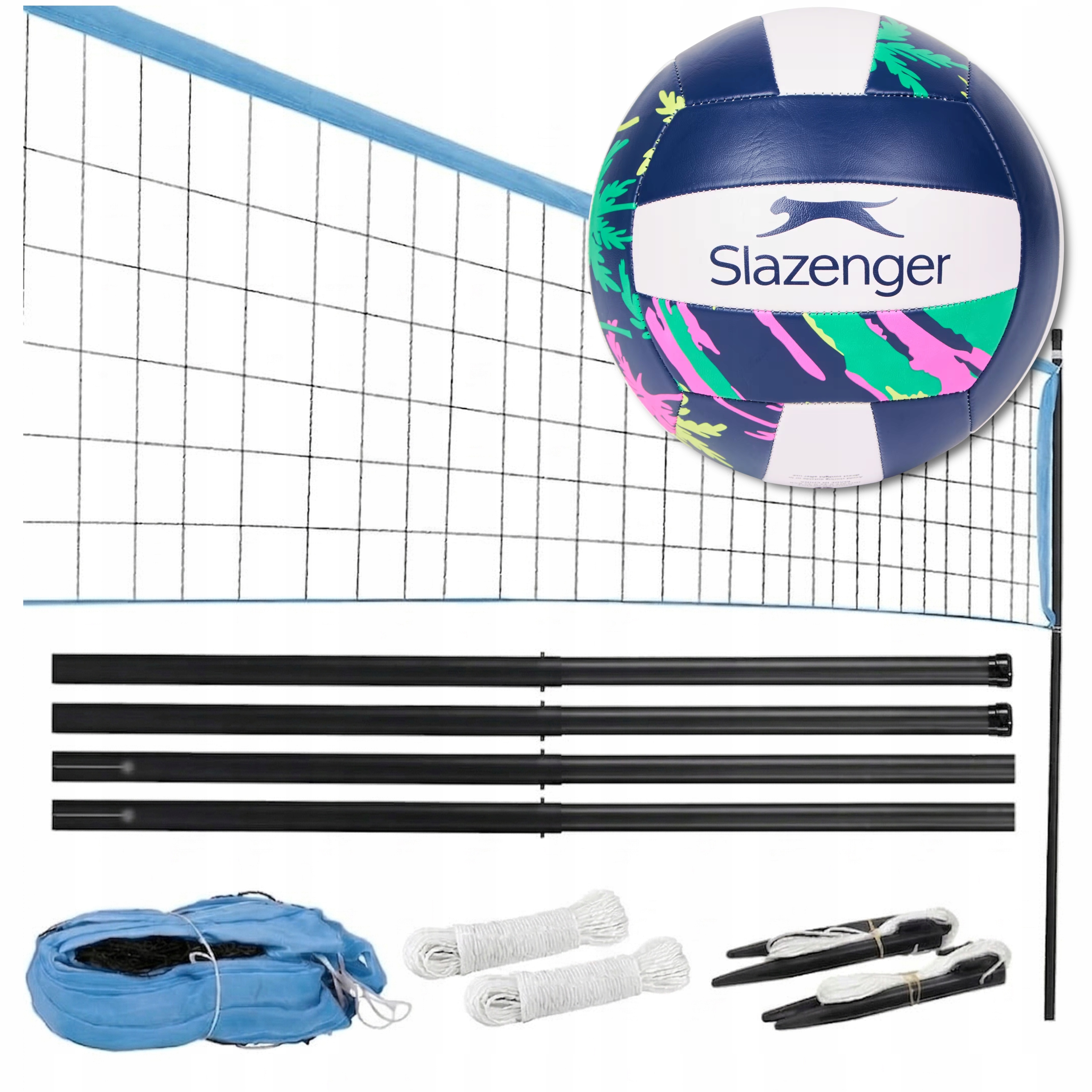 Profesjonalny Zestaw Mocna Duża Siatka Sportowa Do Badmintona 6x2m Piłka