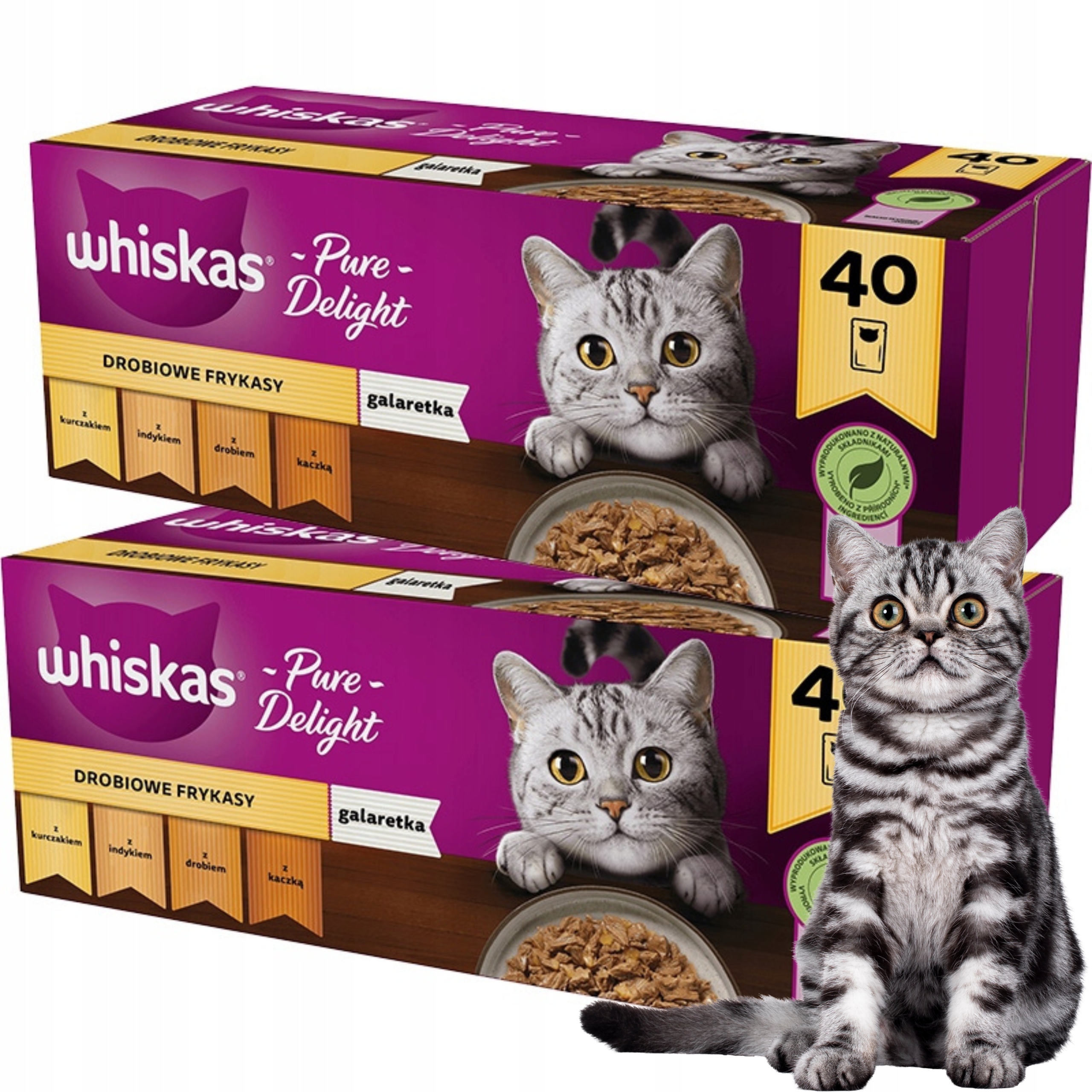 Levně Whiskas Krmivo pro kočky Pure Delight drůbeží hody v želé 85 g x 80 g