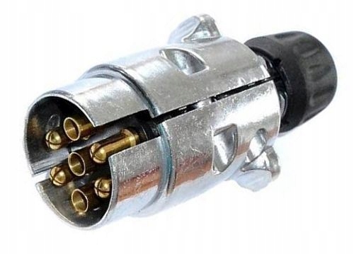 WTYCZKA METALOWA WTYK PRZYCZEPY 12V 7 PIN SKRĘCANA