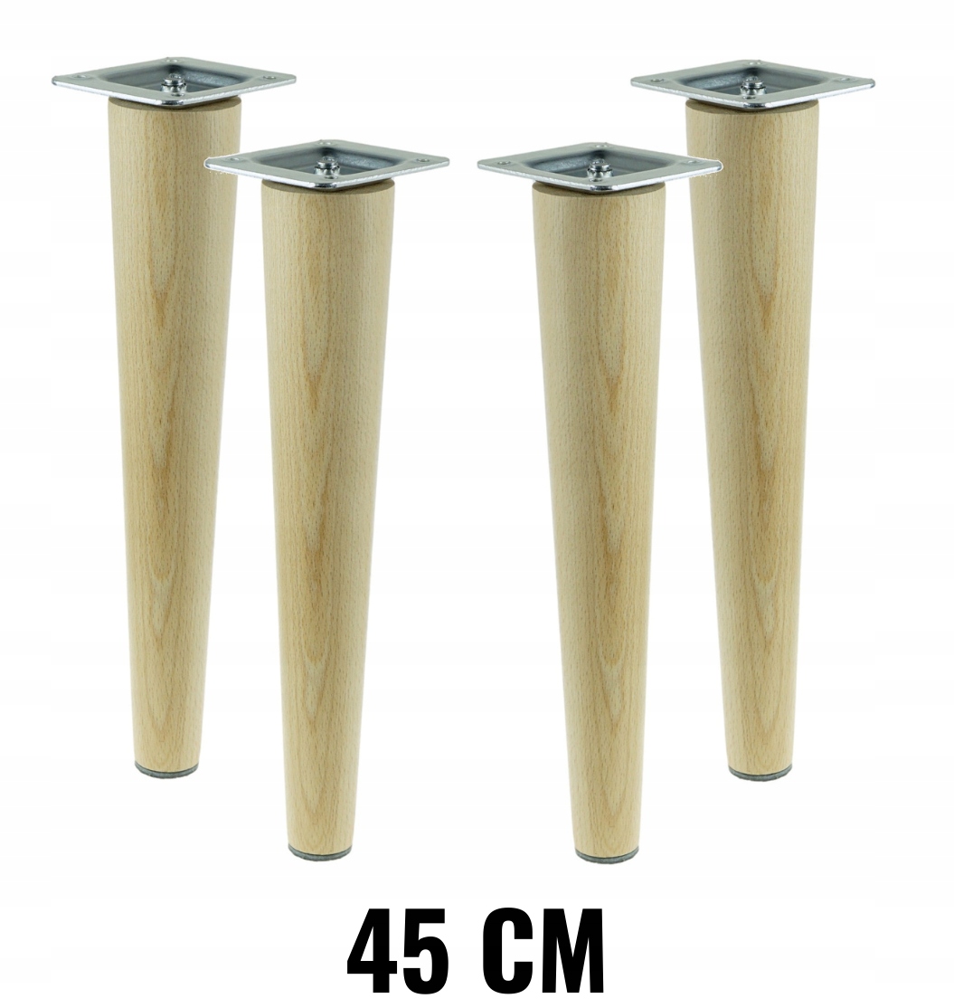 

4x Noga nóżka bukowa lakier prosta zestaw 45 cm