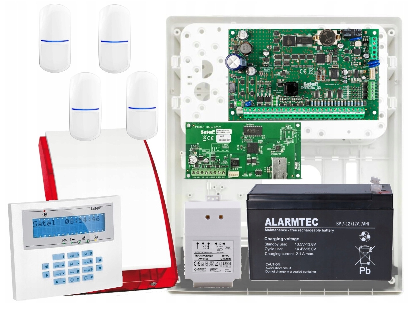 INTEGRA32 Alarm Núdzové Napájanie 4xPIR Ethernet