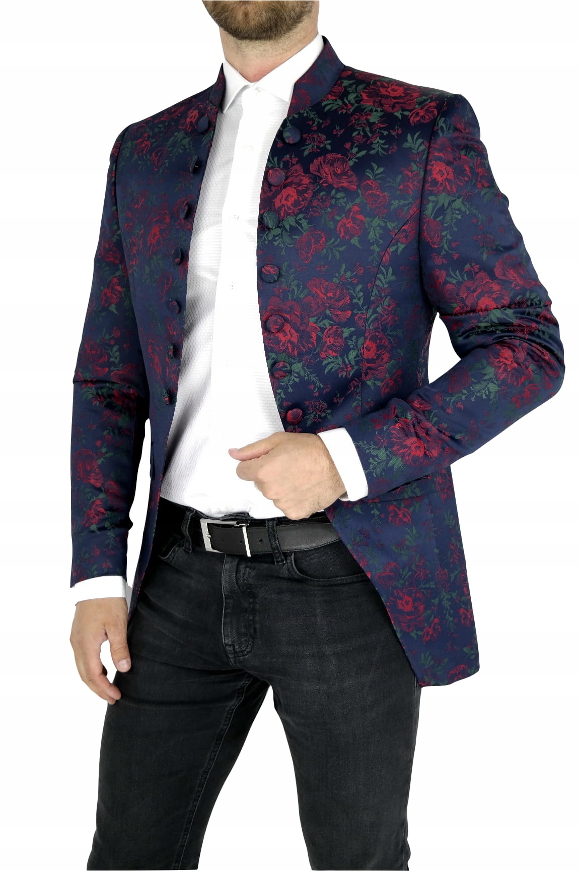 Marynarka męska kwiaty róże czerwone MGP1 50 Rozmiar 50