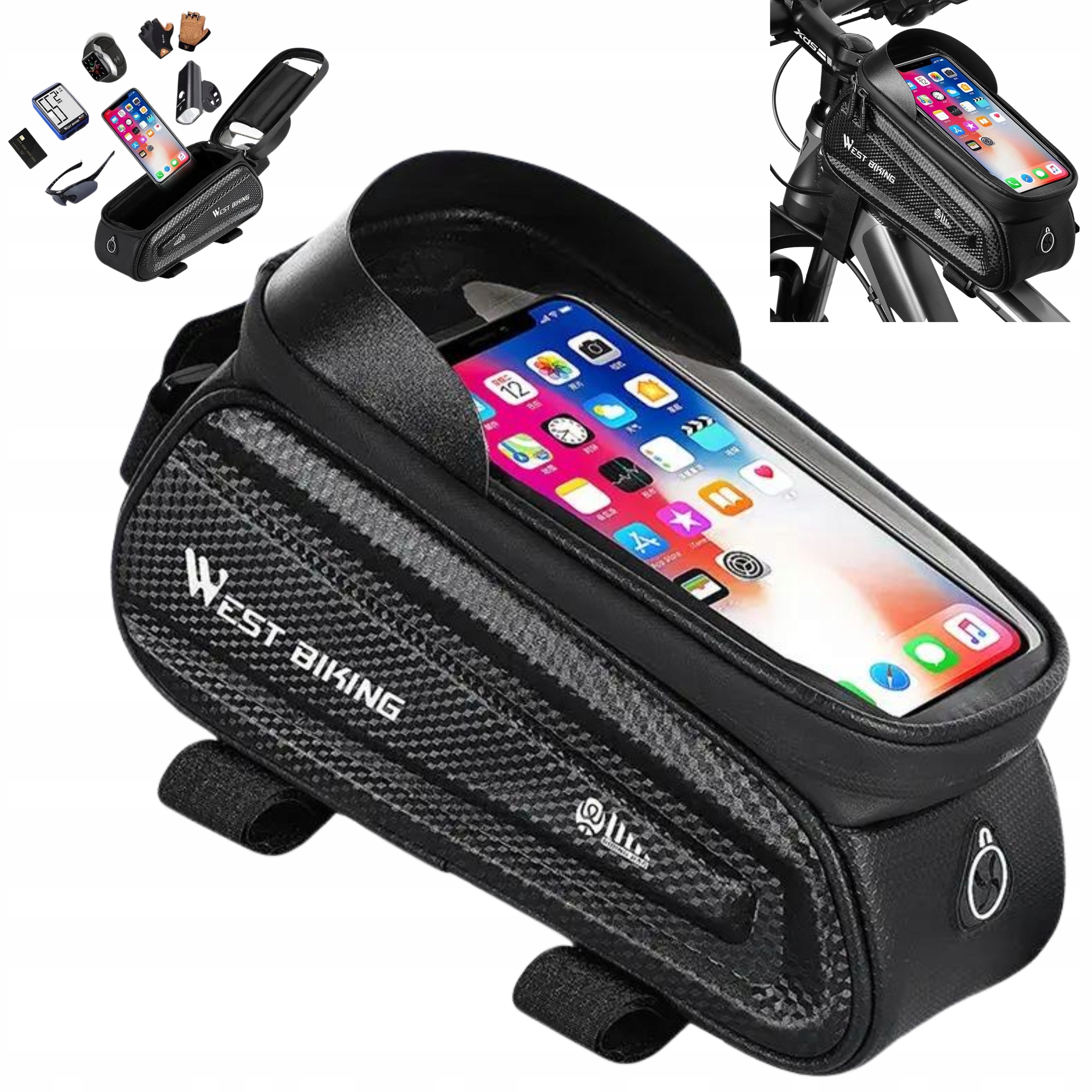 

Torba Rowerowa ,sakwa Na Ramę ,telefon west biking