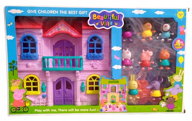 DOMEK Świnka Peppa 8 FIGUREK ŚWIATŁO DŹWIĘK