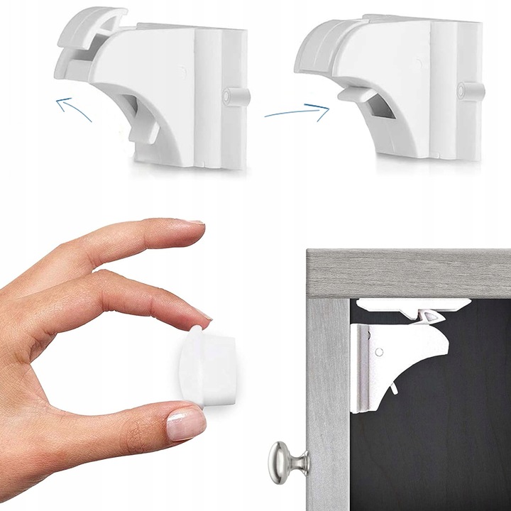 ZABEZPIECZENIA SZAFEK MAGNETYCZNA BLOKADA MEBLI DRZWI ZESTAW 4szt Marka SIPO