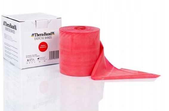 TAŚMA DO ĆWICZEŃ THERABAND GUMA CZERWONA 5,5M
