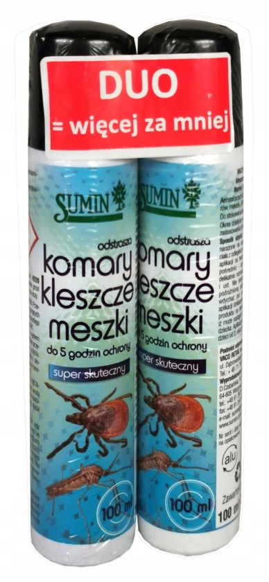 

Duopak odstraszacz na komary kleszcze meszki Sumin