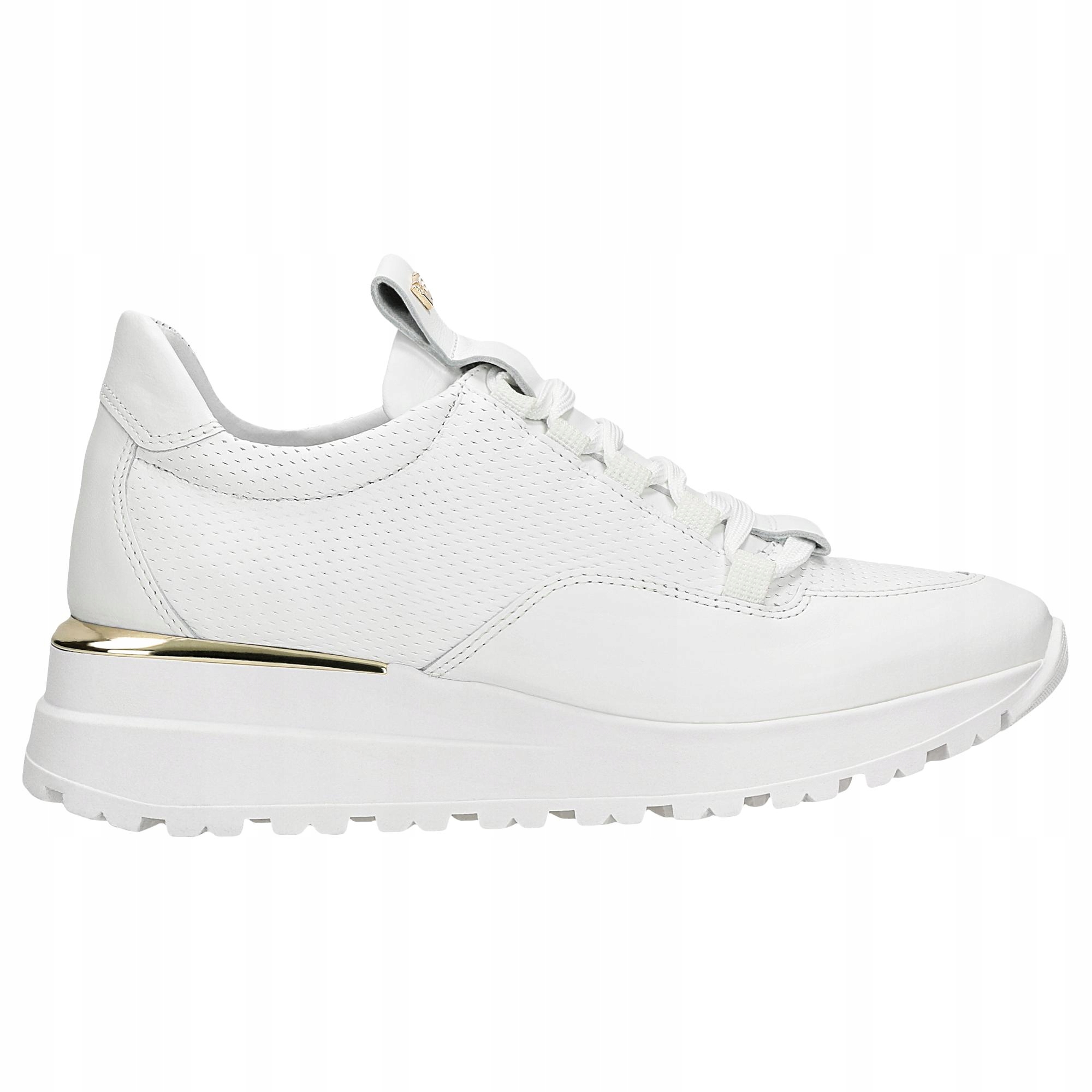 Dámské polobotky bílé sneakers se zlatými prvky Wojas vel.