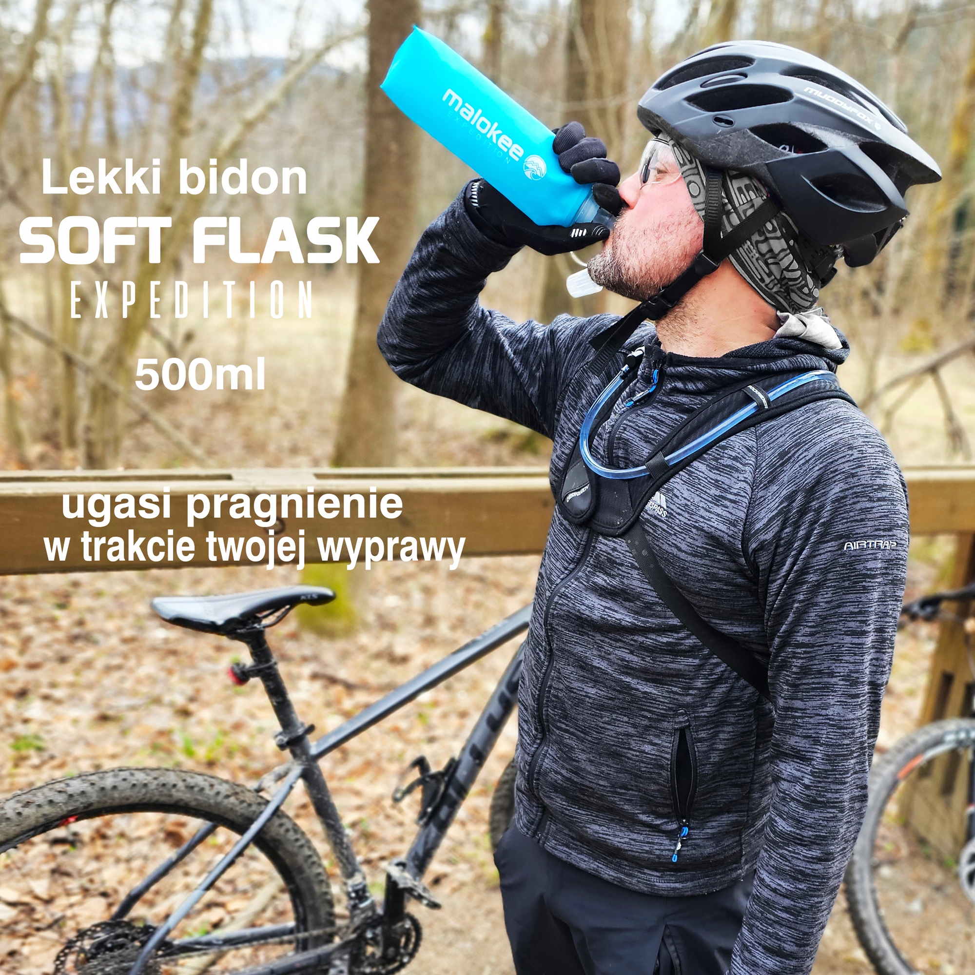 Soft flask miękki bidon elastyczna butelka na wodę 500 ml składana Materiał TPU
