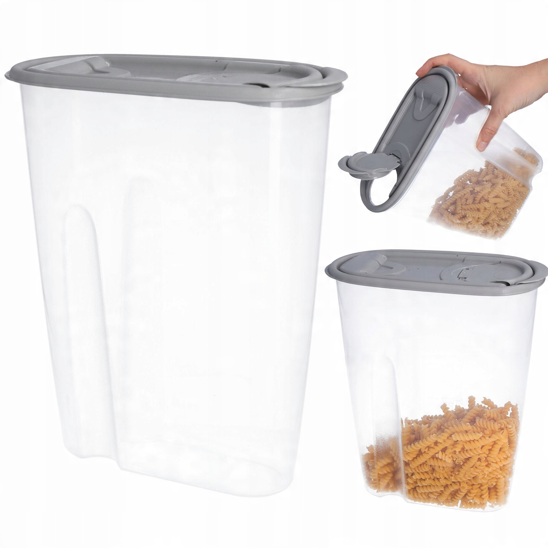 

Pojemnik plastikowy na żywność mąkę sypkie 2,2 l