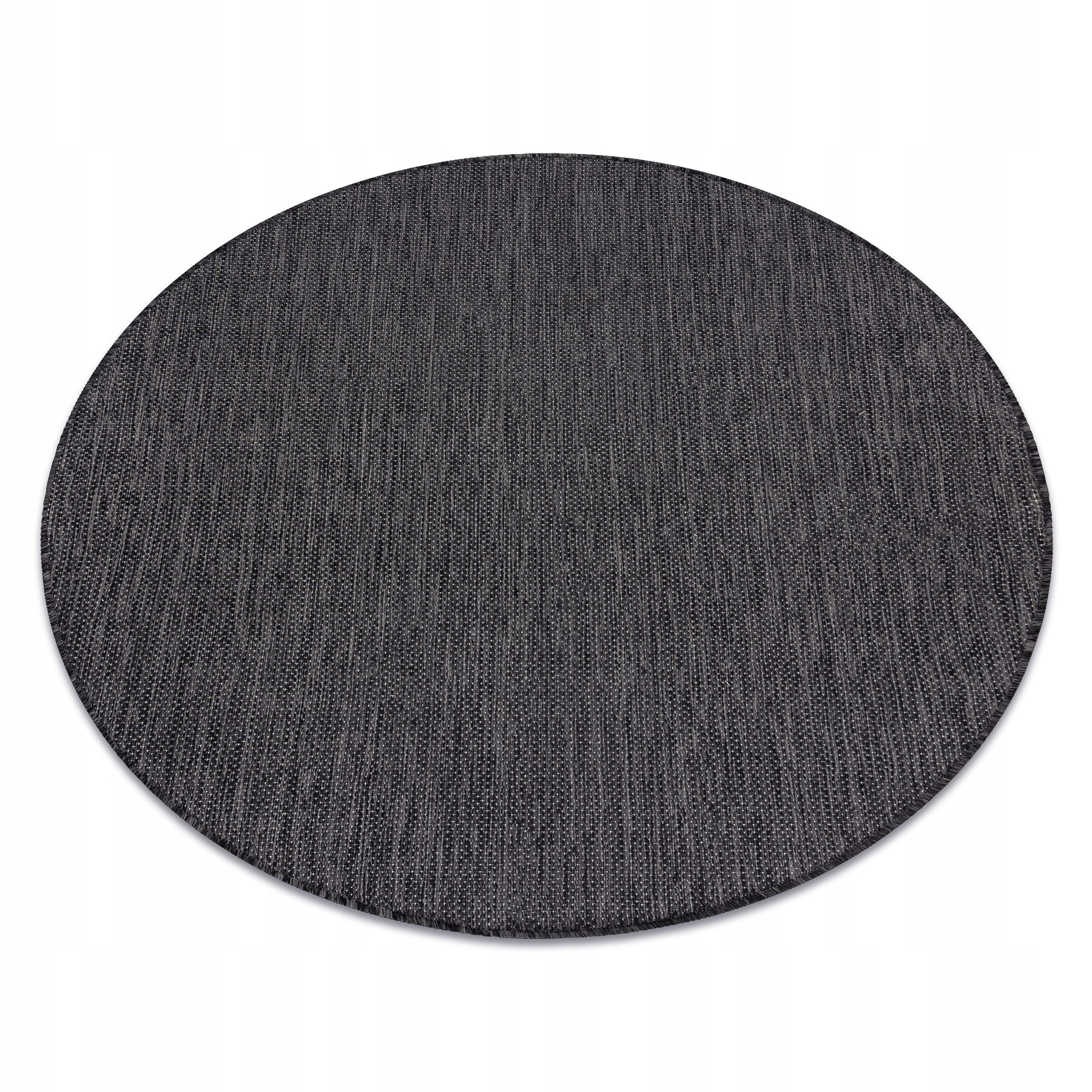 Dywan Płasko Tkany Outdoor Sznurkowy Sizal czarny Gładki koło 120 cm