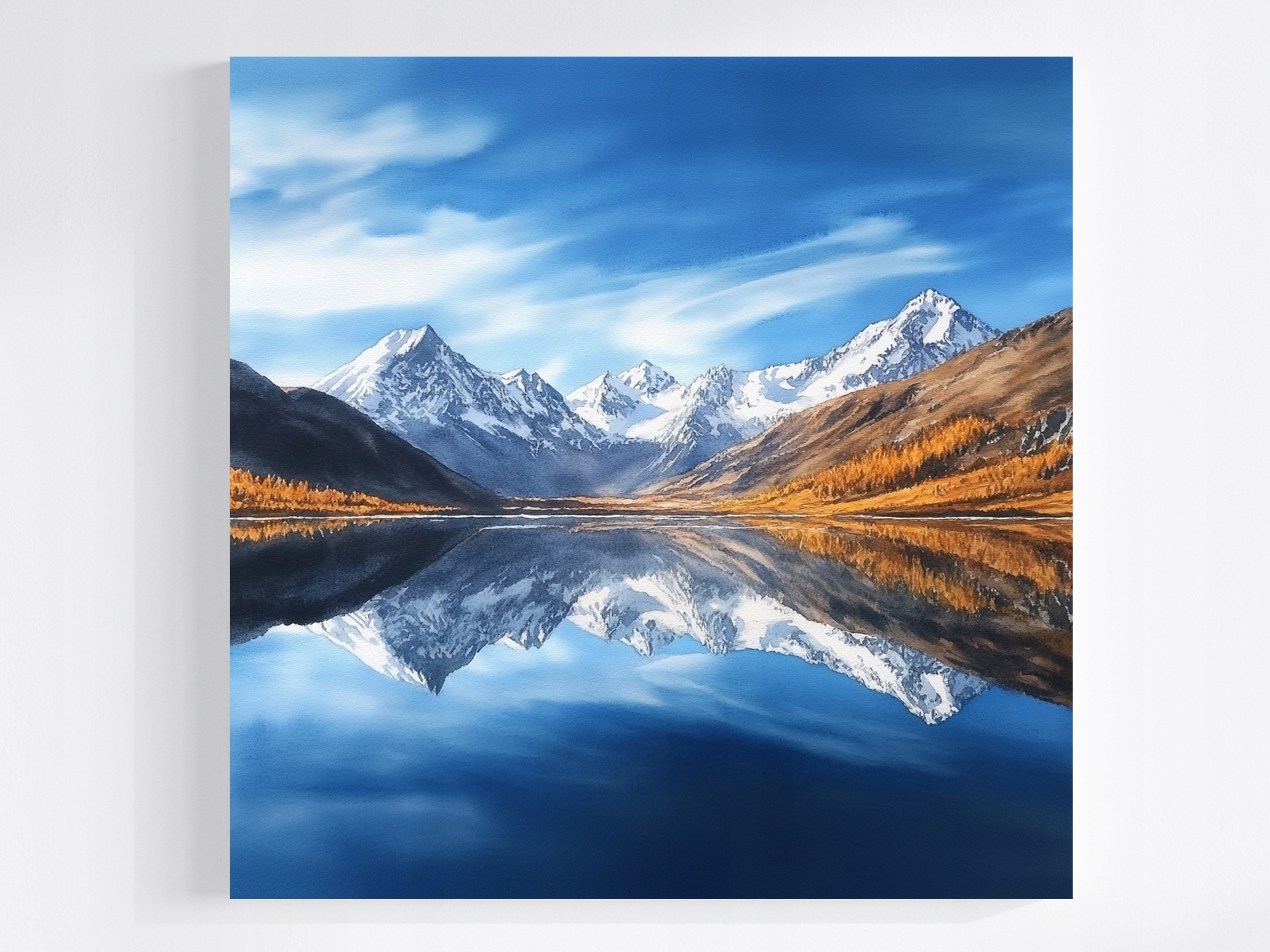 Obraz Na Plátně Canvas Krajina Pohled Na Hory Vrcholky Alpy Jezero 80x80