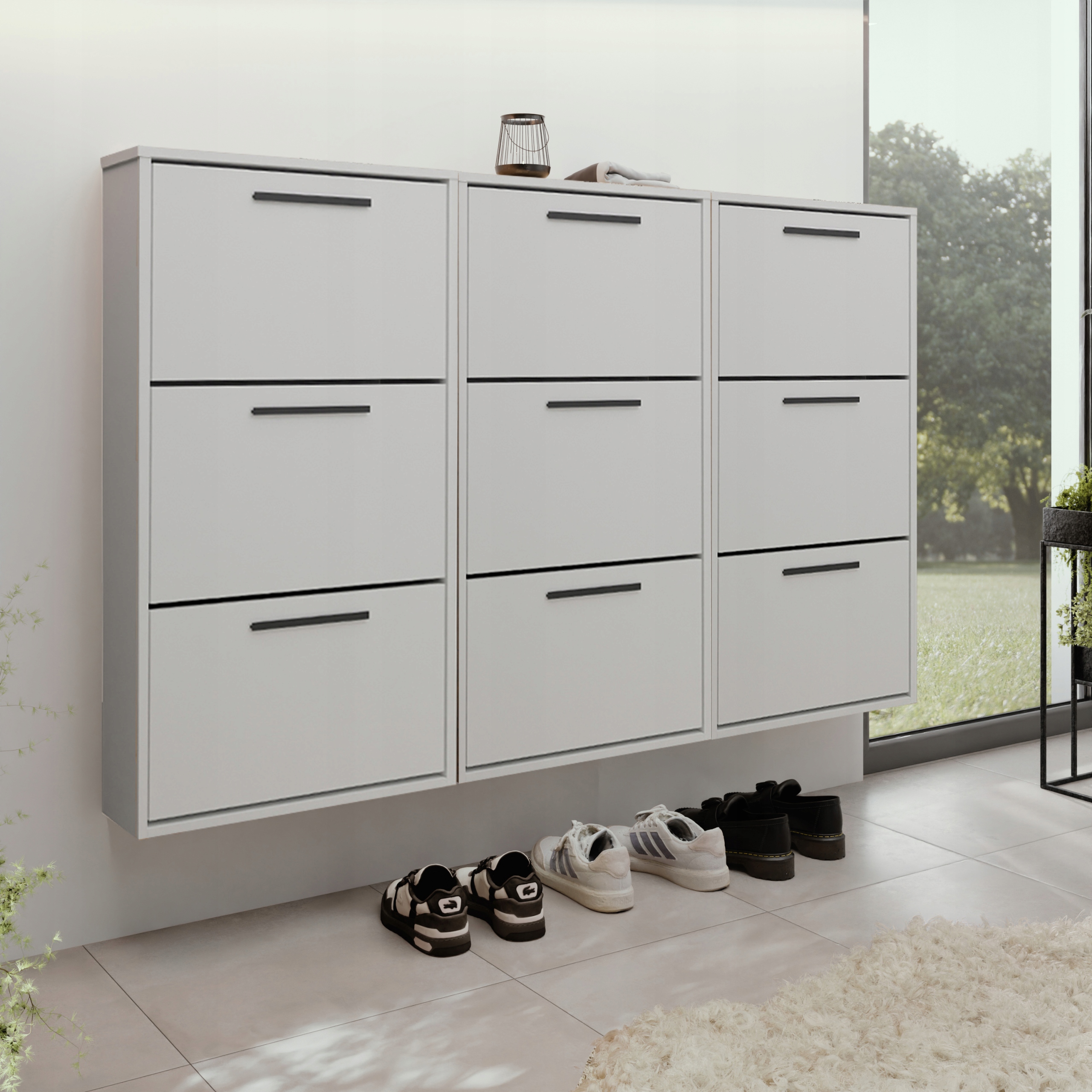 Botník s výklopným závěsem Jasper Mini X3, bílá