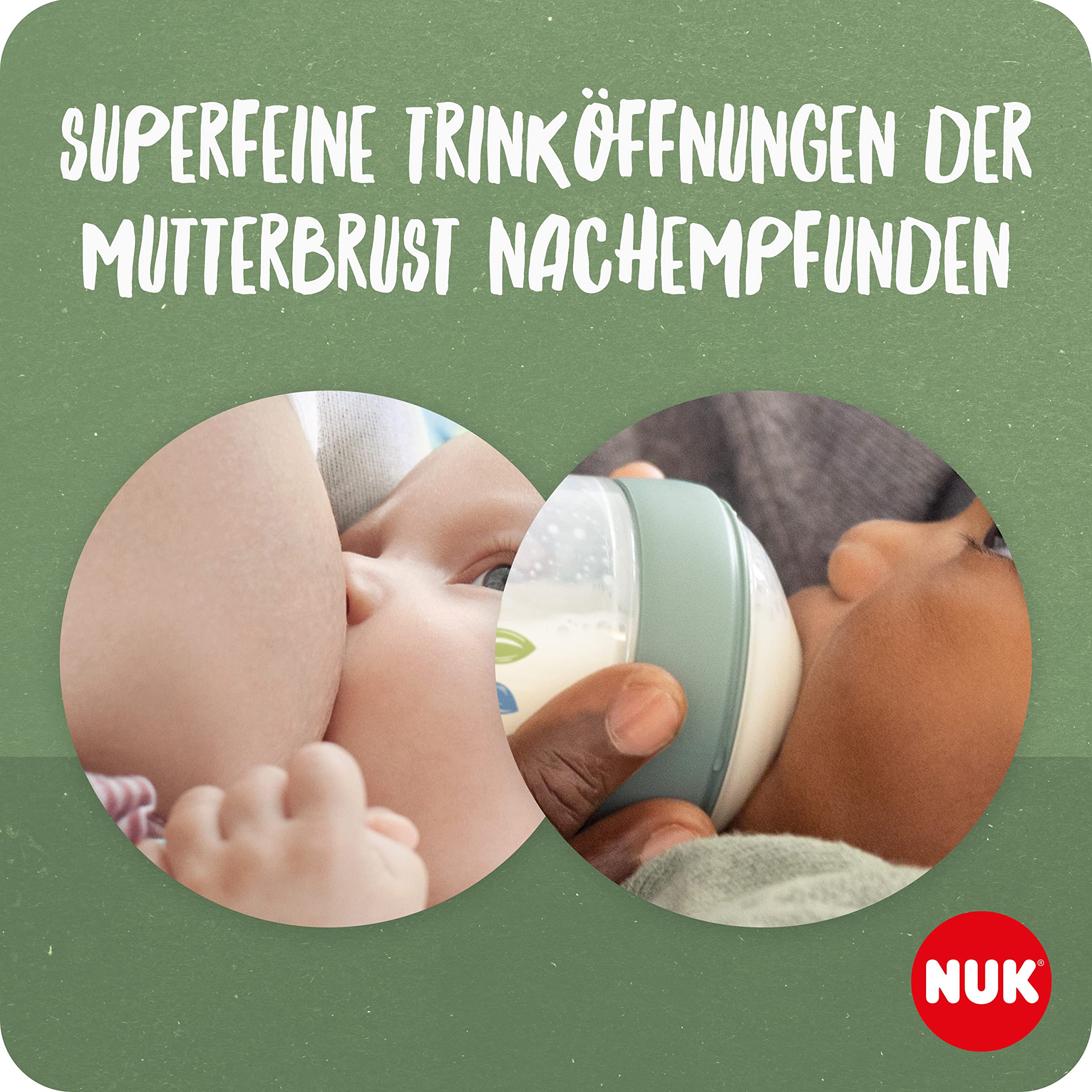 NUK Dla Natury Butelka Antykolkowa Silikonowa 260ml Zielona BPA Free — miniatura 3