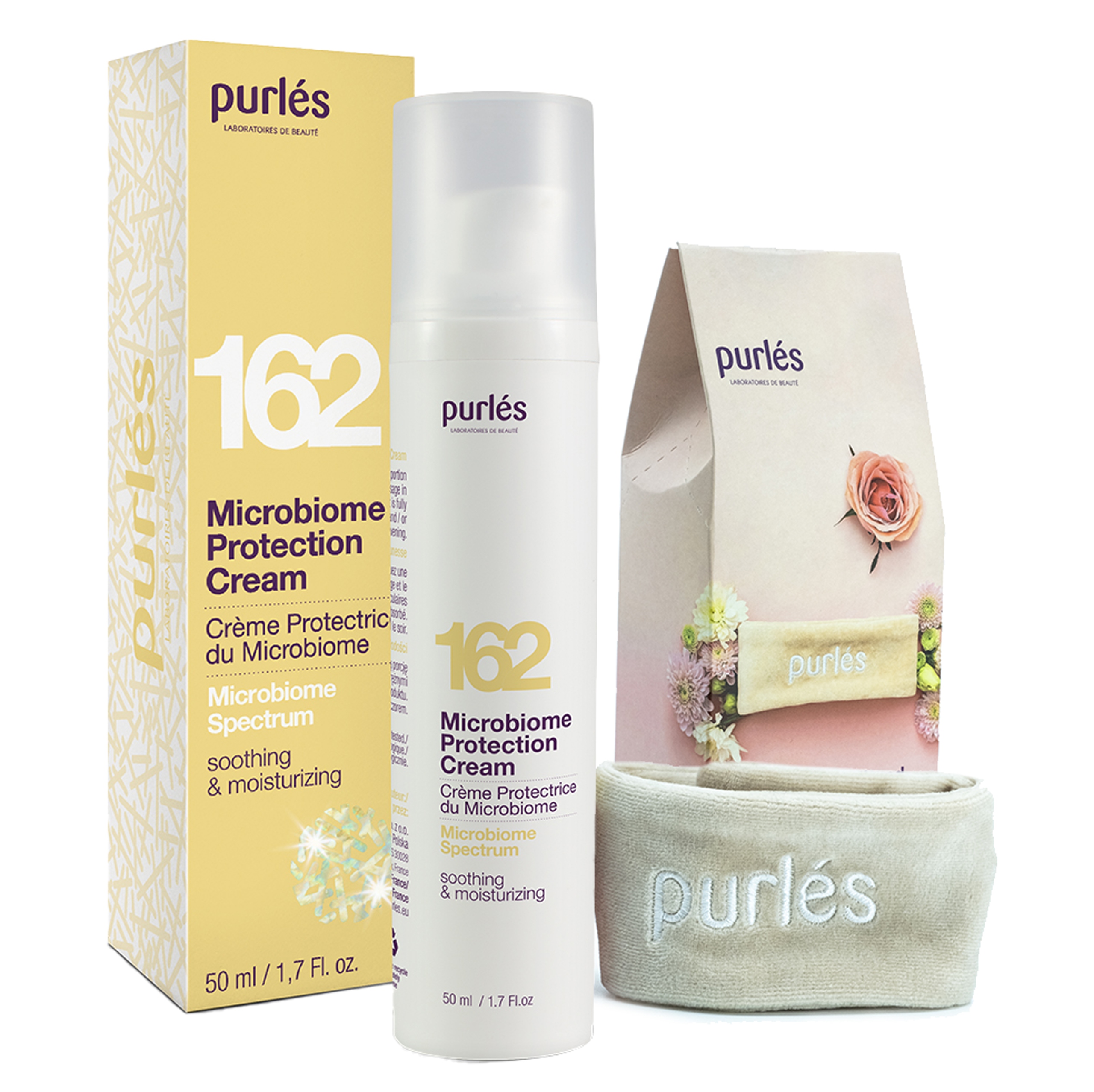 Purles 162 krem do twarzy z prebiotykami nawilża łagodzi chroni opaska