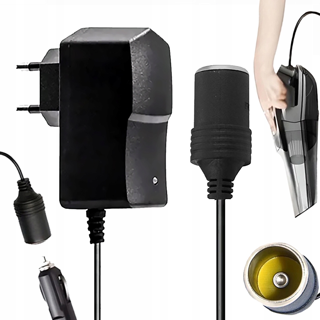 Przetwornica Napięcia Reduktor Gniazda Zapalniczki Zasilacz 230V/12V 2A 24W
