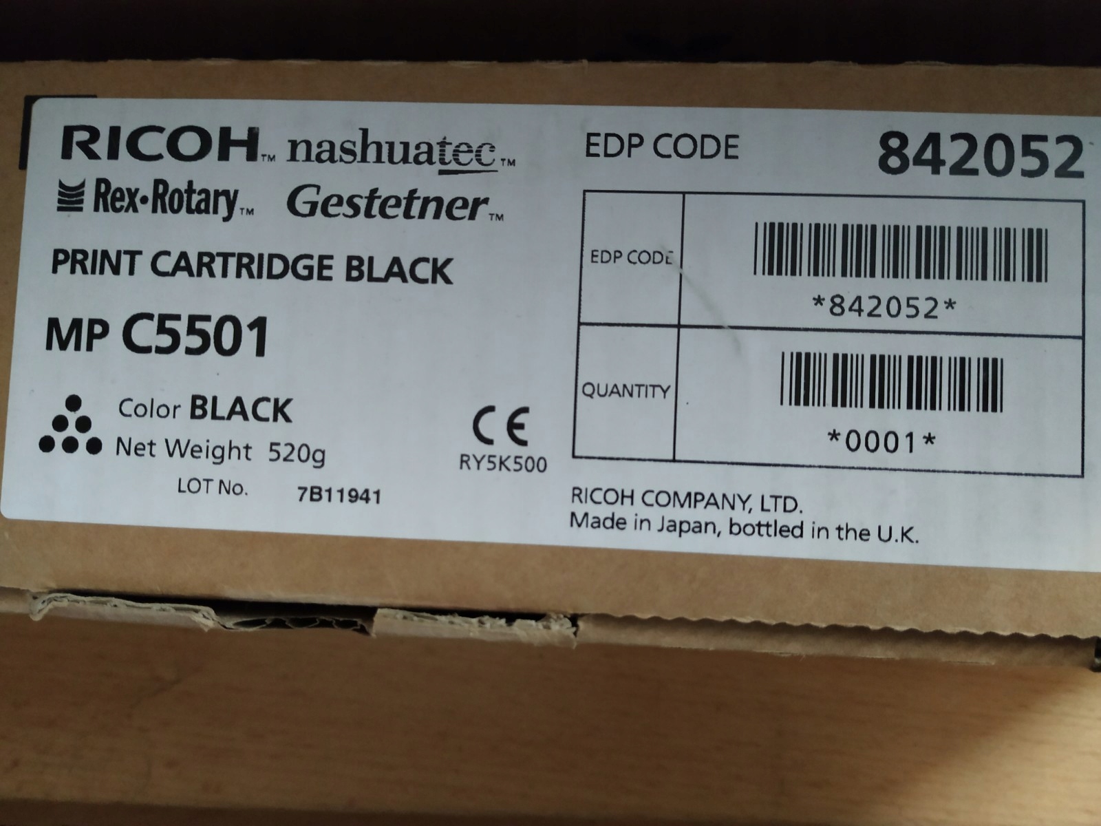 Ricoh Orig. toner MPC4501 MPC5501 K černý